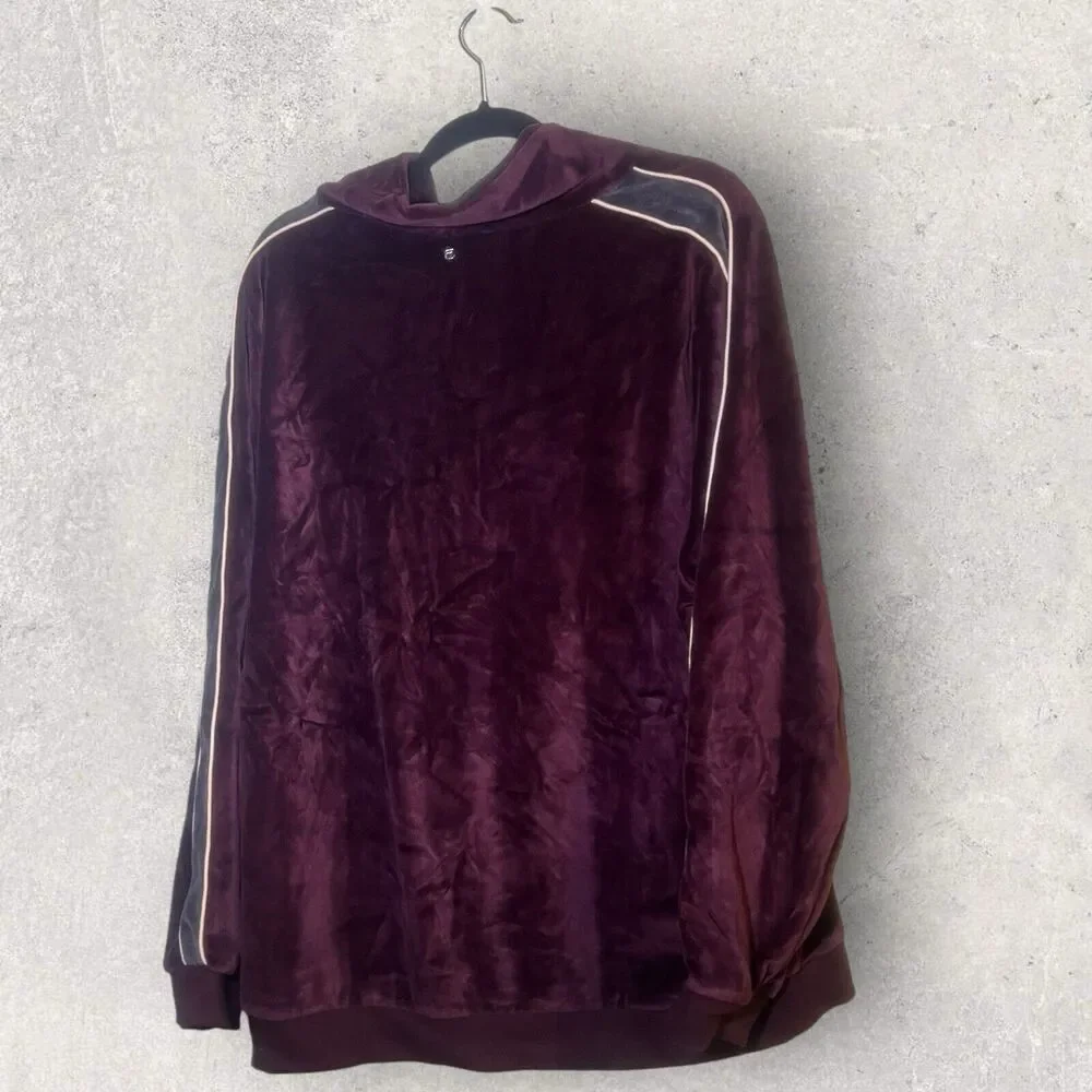 Fabletics Maroon Velour Sweatsuit, 3x - Picture 12 of 13